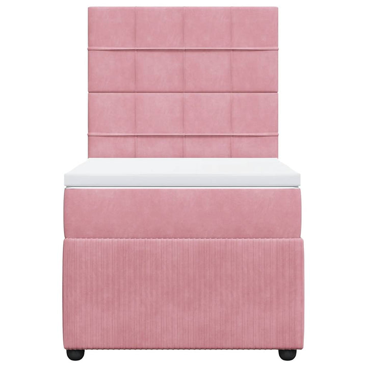kontinentalseng med madras 90x190 cm fløjl pink