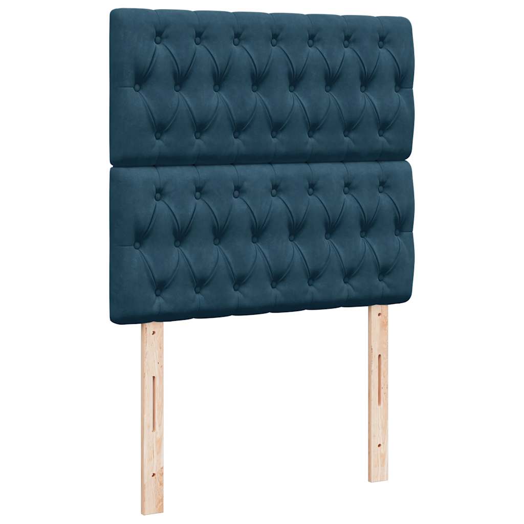kontinentalseng med madras 90x190 cm fløjl blå