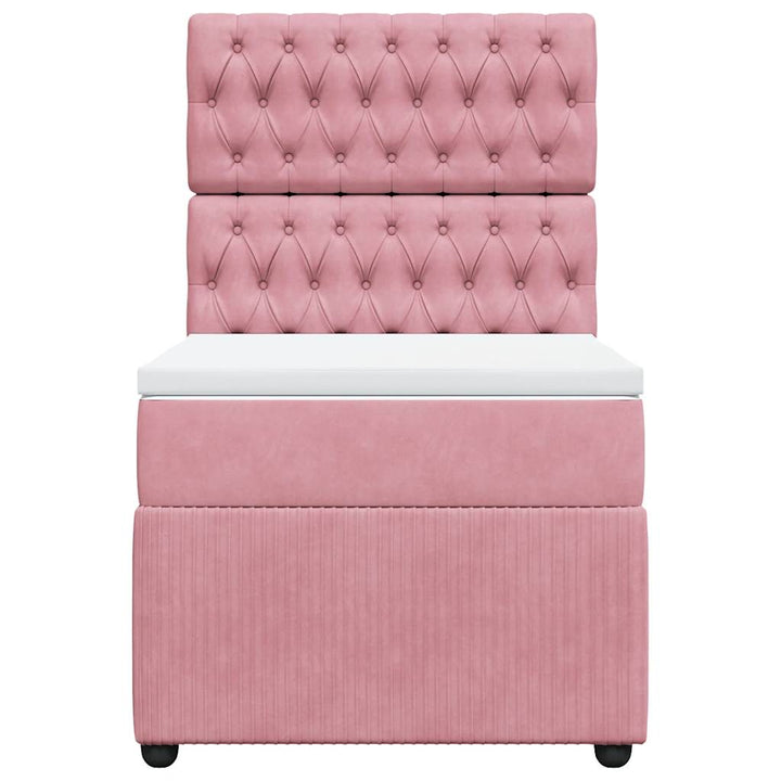 kontinentalseng med madras 90x190 cm fløjl pink