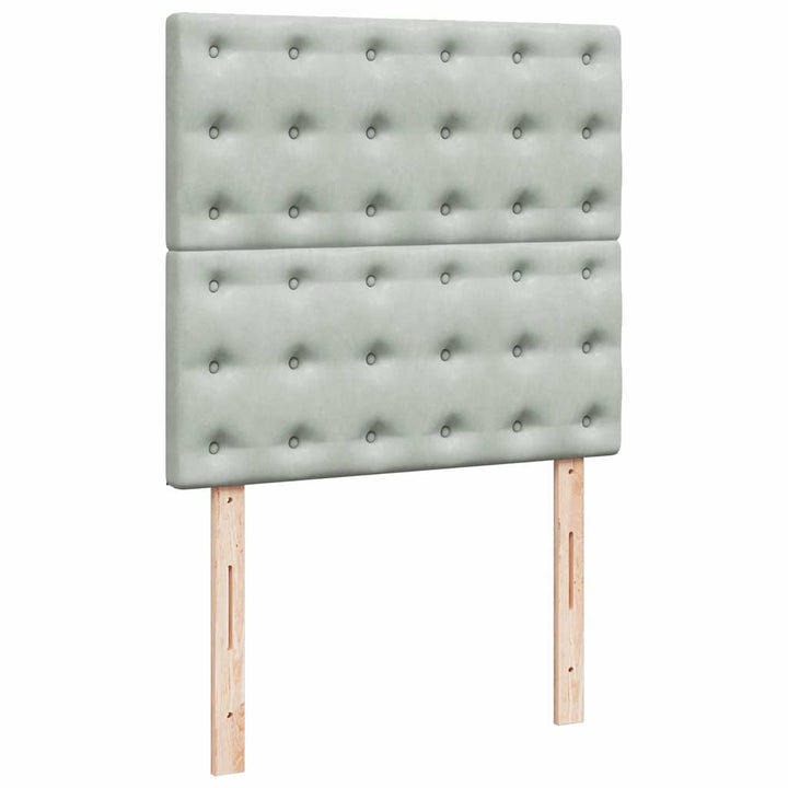 kontinentalseng med madras 90x190 cm fløjl lysegrå