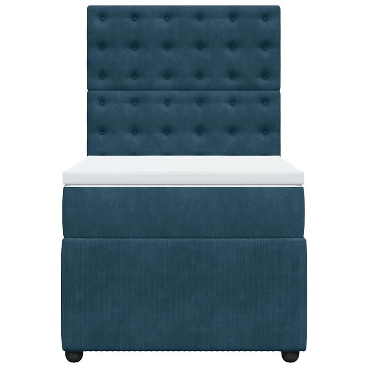 kontinentalseng med madras 90x190 cm fløjl blå
