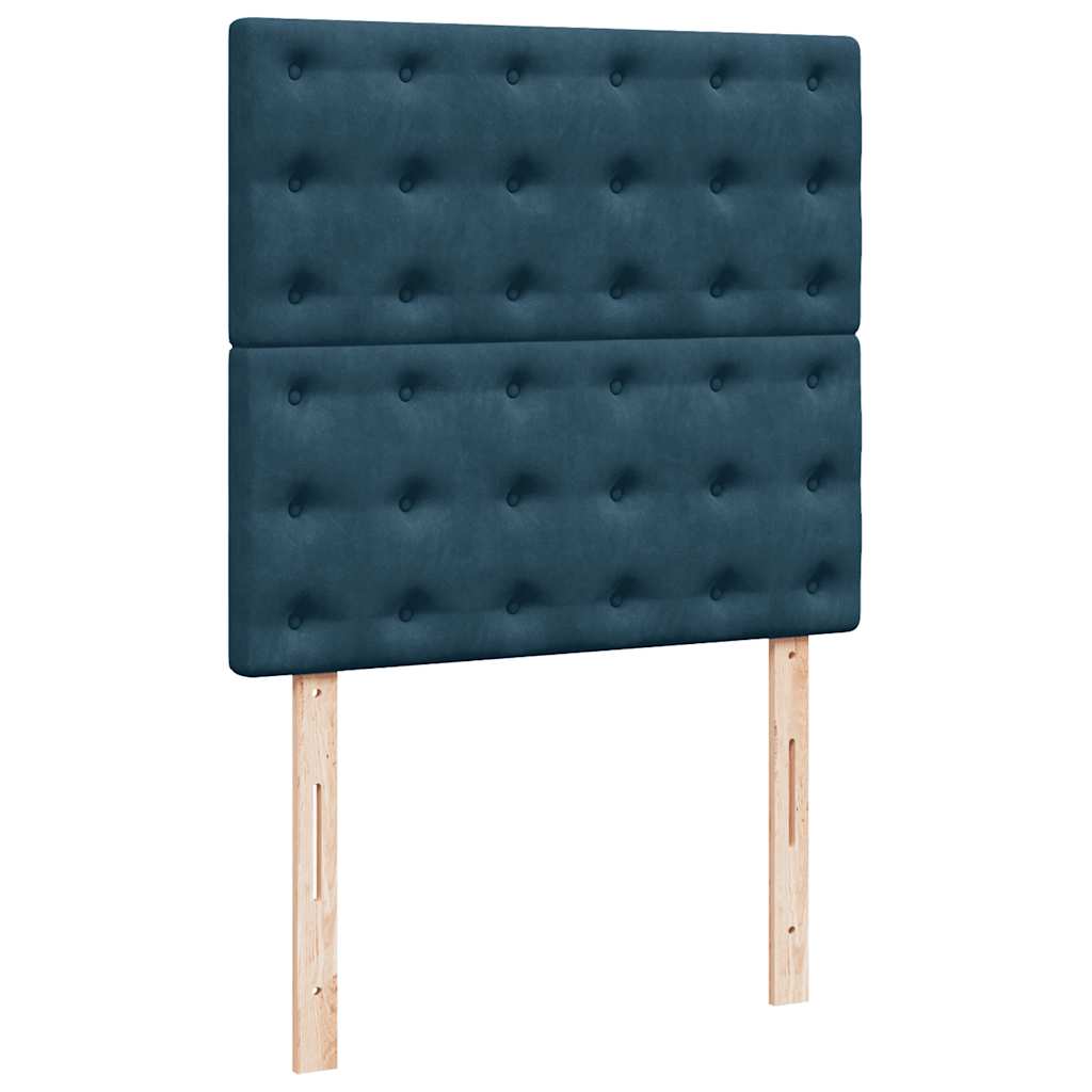 kontinentalseng med madras 90x190 cm fløjl blå