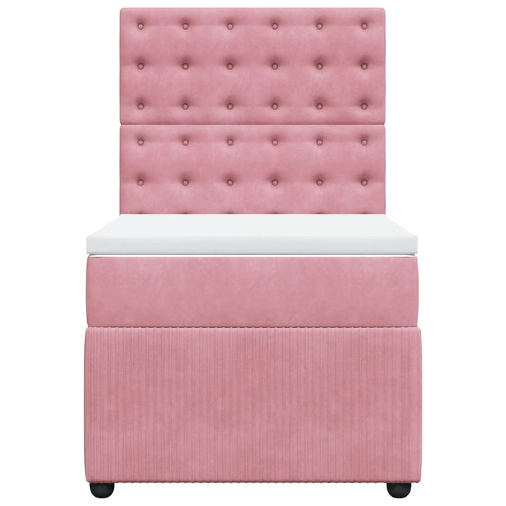 kontinentalseng med madras 90x190 cm fløjl pink