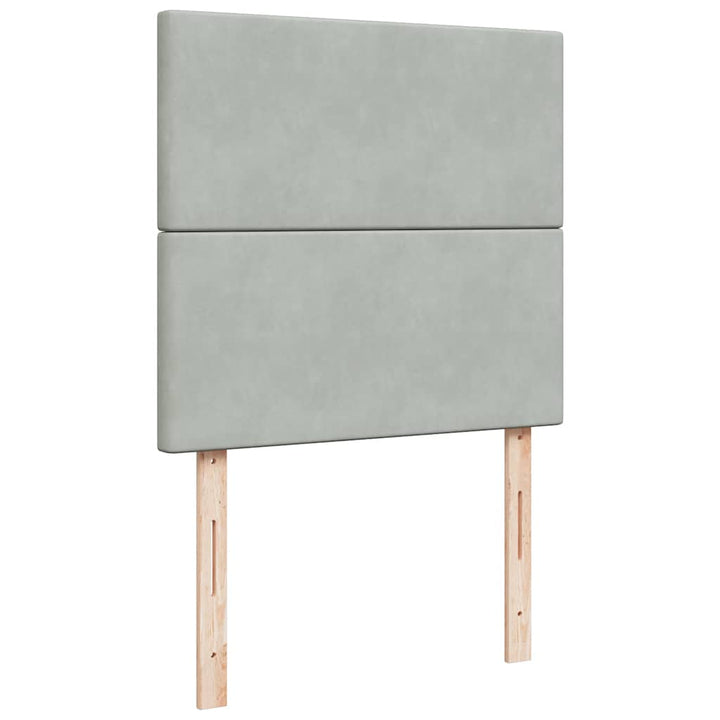 kontinentalseng med madras 90x200cm fløjl lysegrå