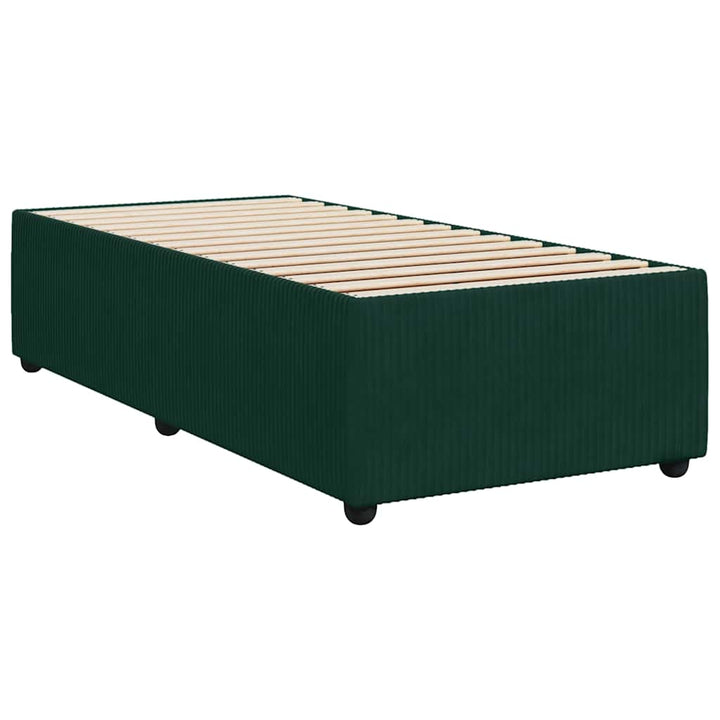 kontinentalseng med madras 90x200 cm fløjl mørkegrøn