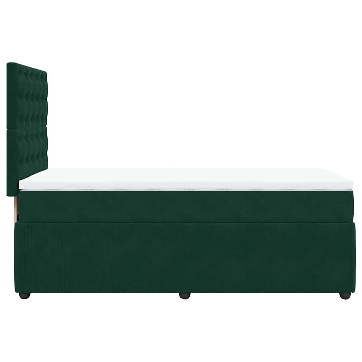 kontinentalseng med madras 90x200 cm fløjl mørkegrøn
