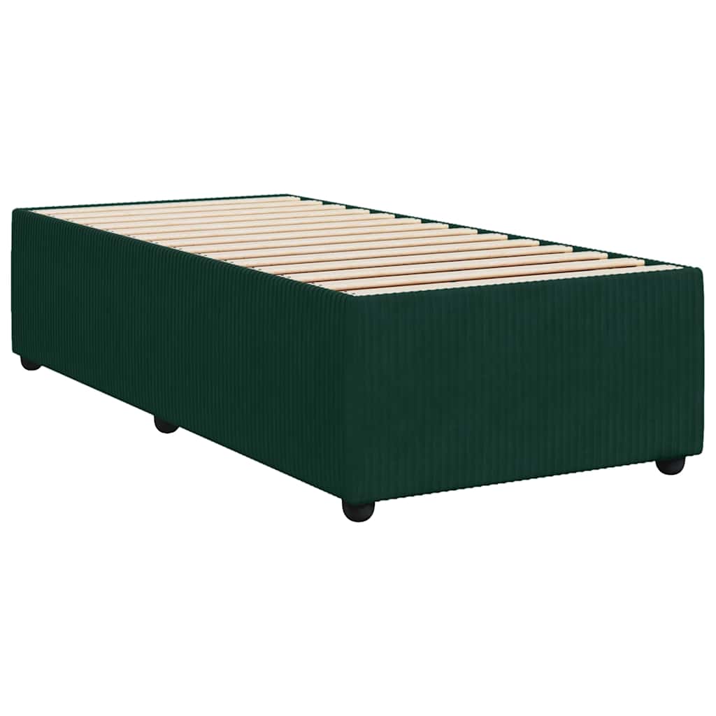 kontinentalseng med madras 90x200 cm fløjl mørkegrøn