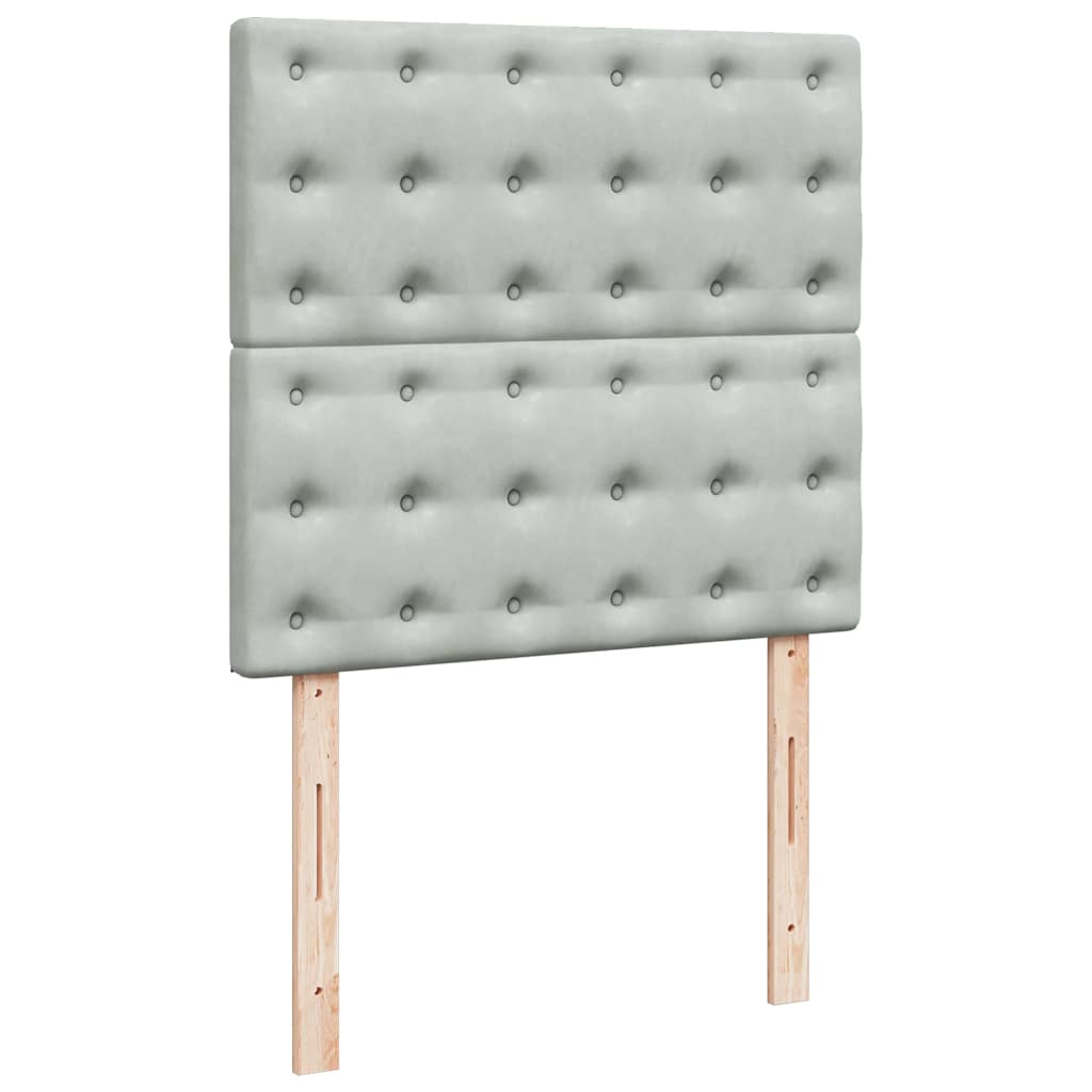 kontinentalseng med madras 100x200 cmfløjl lysegrå