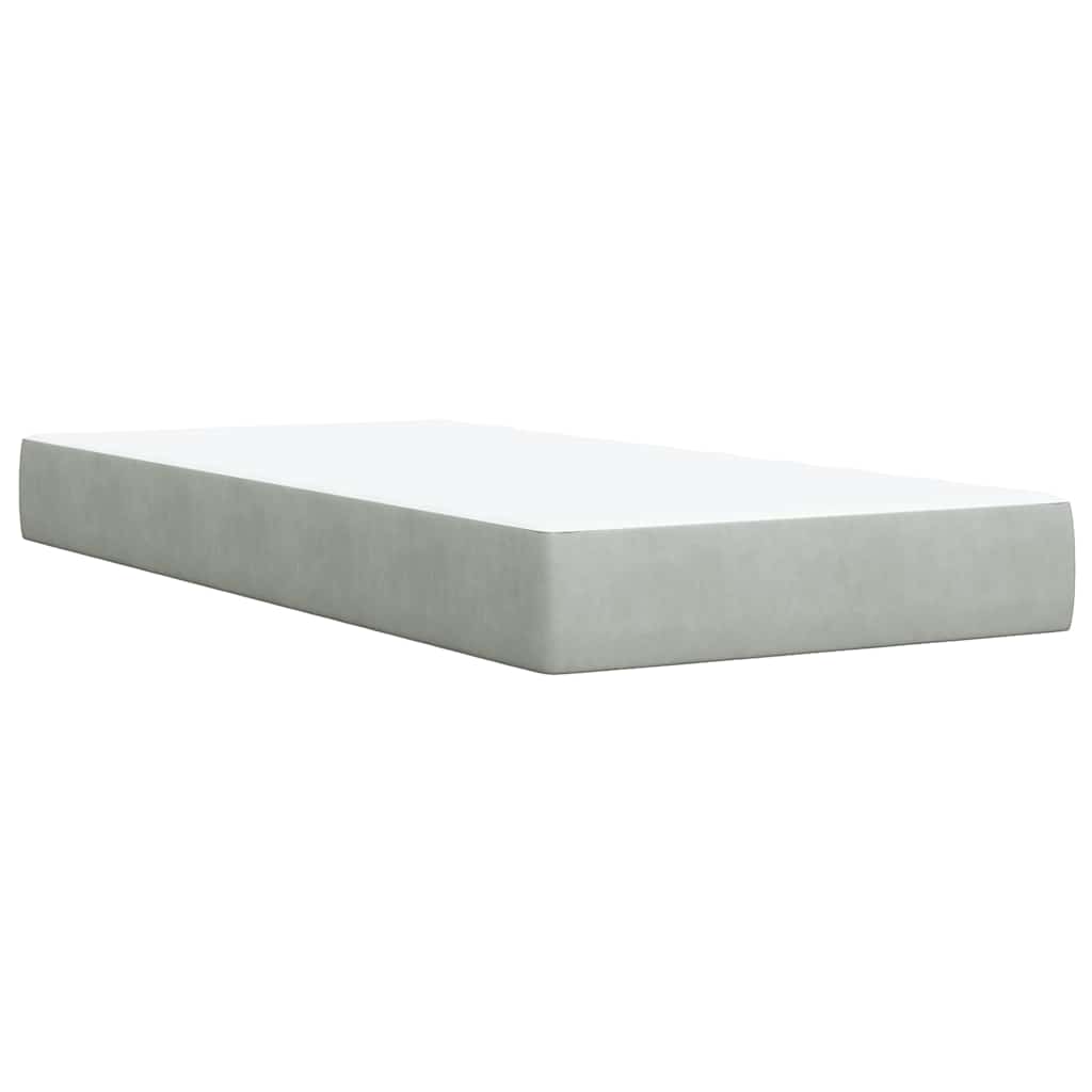 kontinentalseng med madras 100x200 cmfløjl lysegrå