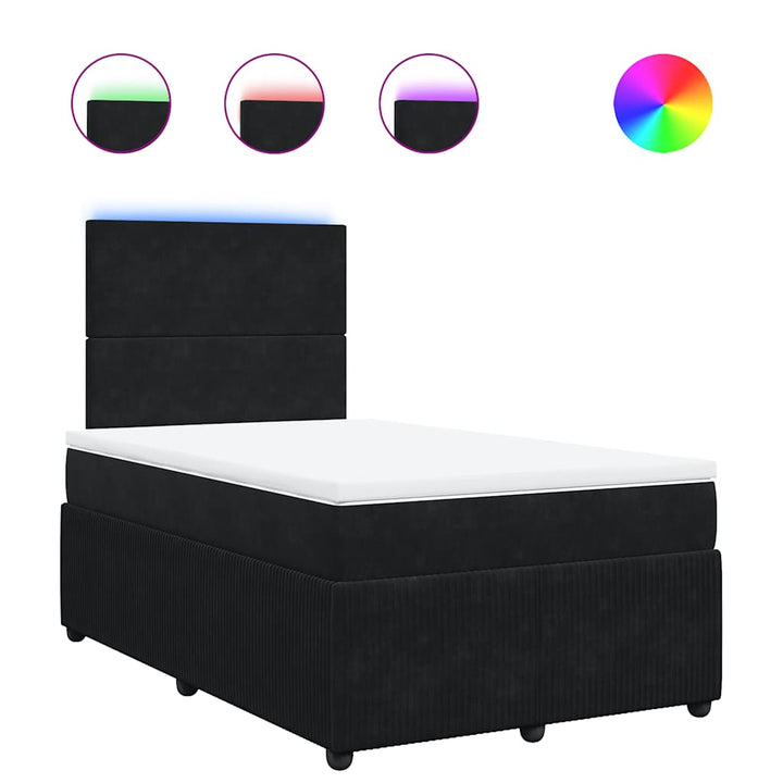 kontinentalseng med madras 120x190 cm velour sort