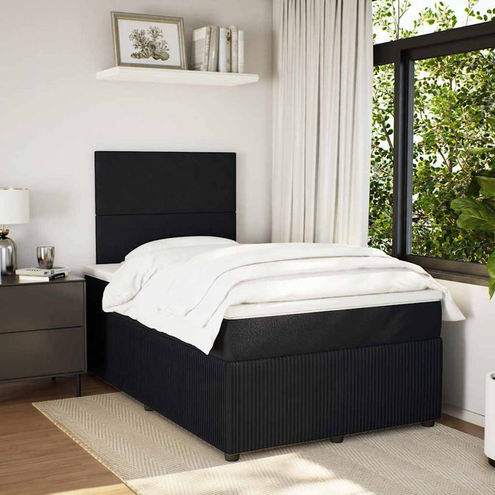 kontinentalseng med madras 120x190 cm velour sort