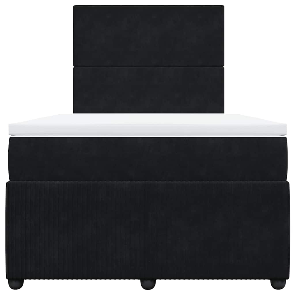 kontinentalseng med madras 120x190 cm velour sort