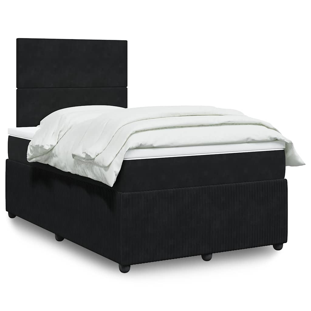 kontinentalseng med madras 120x190 cm velour sort