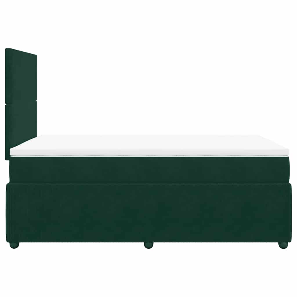 kontinentalseng med madras 120x190 cm velour mørkegrøn