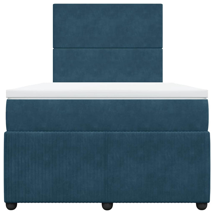 kontinentalseng med madras 120x190 cm velour blå