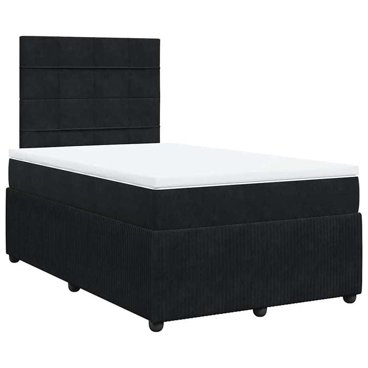 kontinentalseng med madras 120x190 cm velour sort
