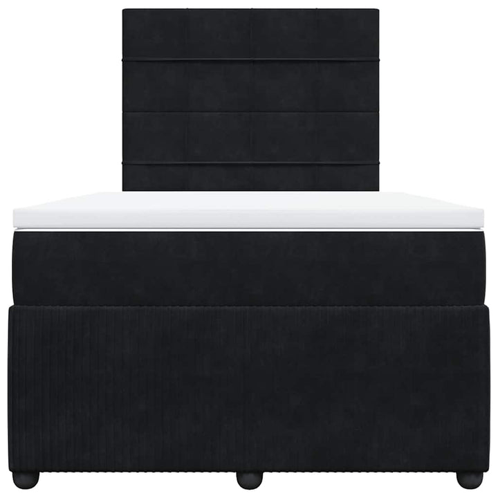 kontinentalseng med madras 120x190 cm velour sort