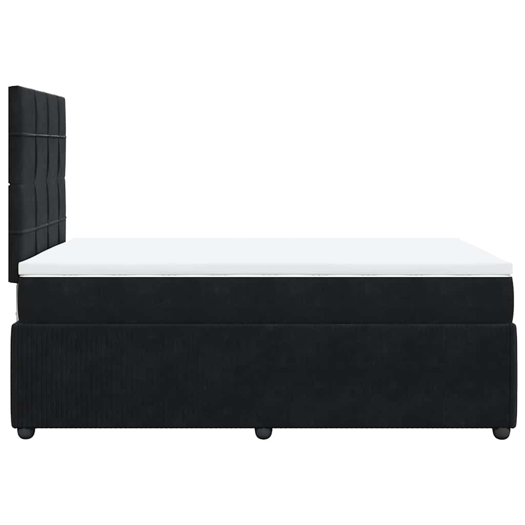 kontinentalseng med madras 120x190 cm velour sort