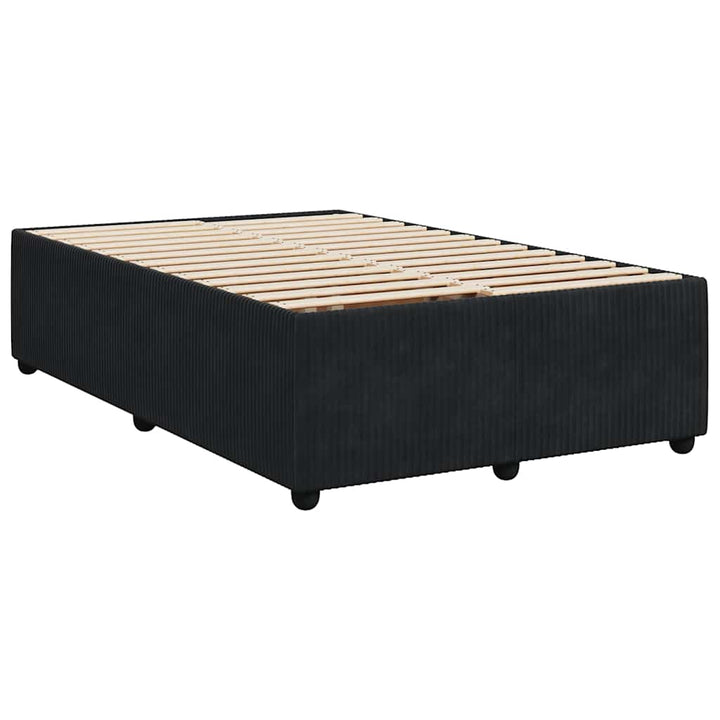 kontinentalseng med madras 120x190 cm velour sort