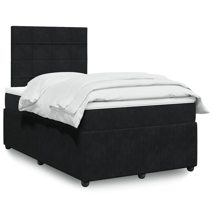 kontinentalseng med madras 120x190 cm velour sort