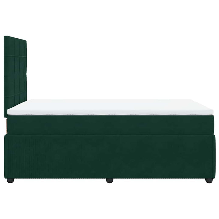 kontinentalseng med madras 120x190 cm velour mørkegrøn