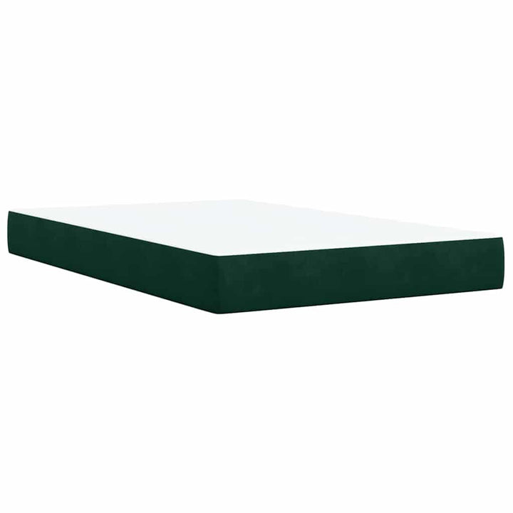 kontinentalseng med madras 120x190 cm velour mørkegrøn
