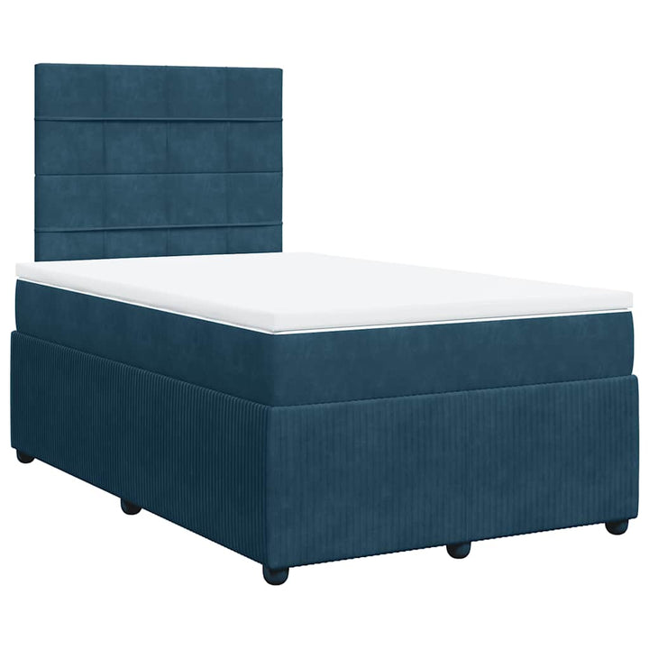 kontinentalseng med madras 120x190 cm velour blå