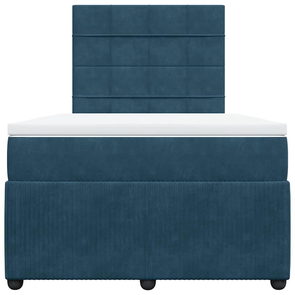 kontinentalseng med madras 120x190 cm velour blå