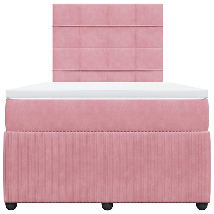 kontinentalseng med madras 120x190 cm velour lyserød