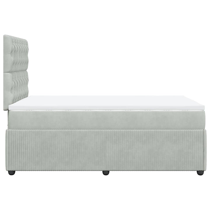 kontinentalseng med madras 120x190 cm velour lysegrå