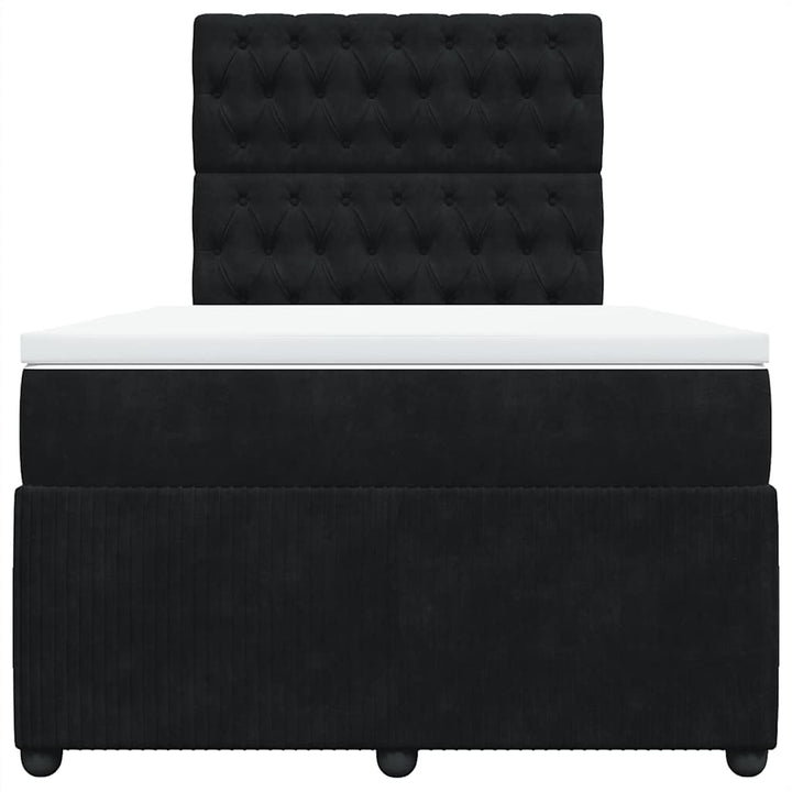kontinentalseng med madras 120x190 cm velour sort