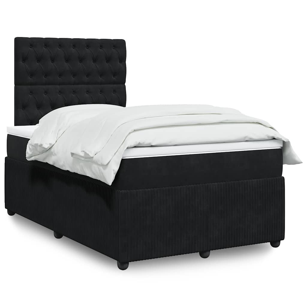 kontinentalseng med madras 120x190 cm velour sort