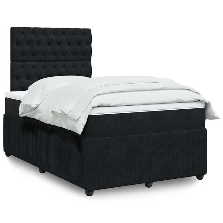 kontinentalseng med madras 120x190 cm velour sort