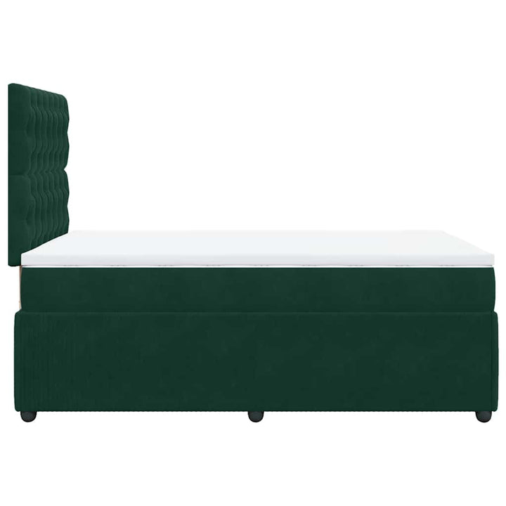 kontinentalseng med madras 120x190 cm velour mørkegrøn