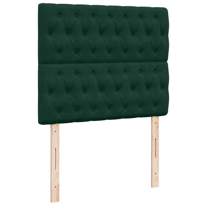 kontinentalseng med madras 120x190 cm velour mørkegrøn