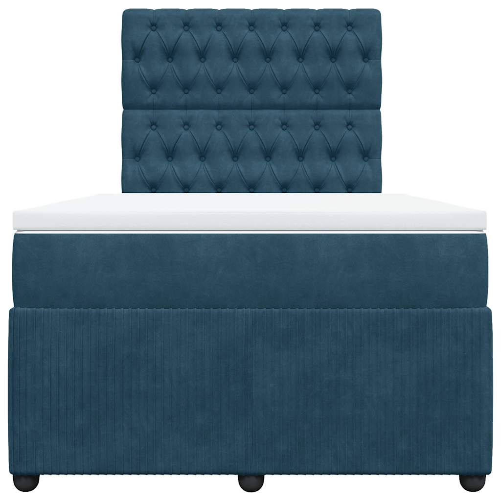 kontinentalseng med madras 120x190 cm velour blå