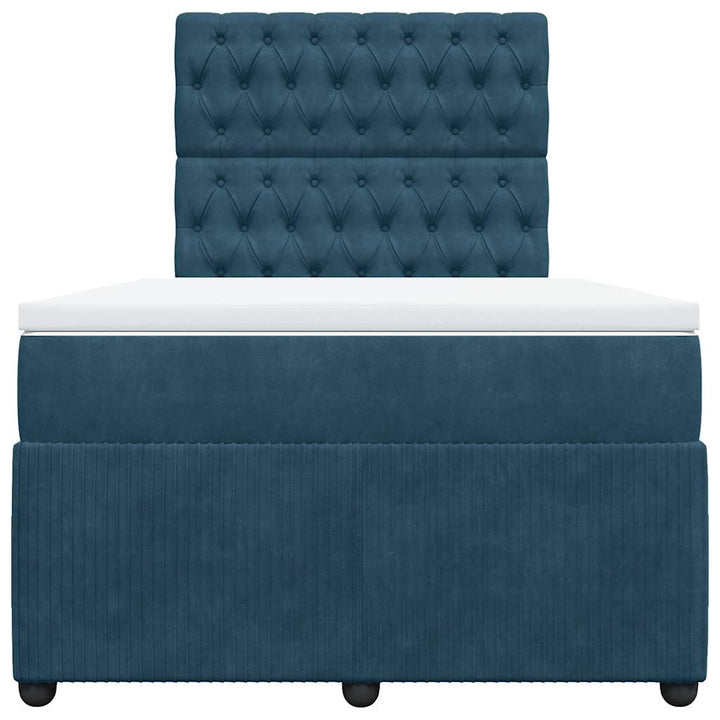 kontinentalseng med madras 120x190 cm velour blå