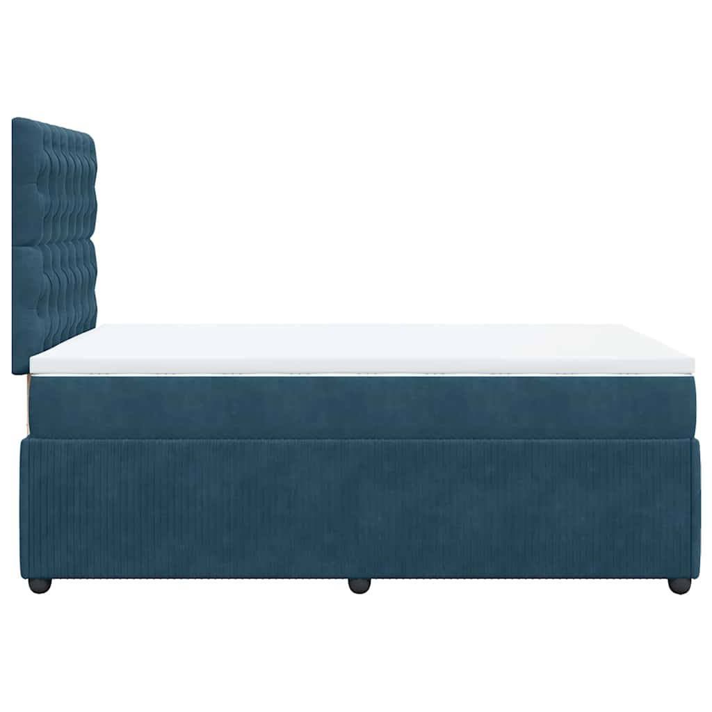 kontinentalseng med madras 120x190 cm velour blå