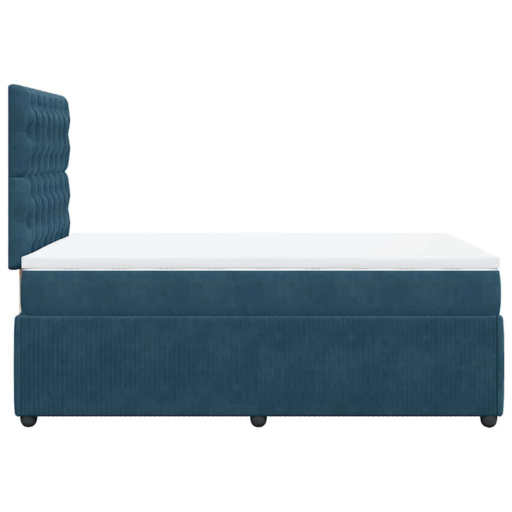 kontinentalseng med madras 120x190 cm velour blå