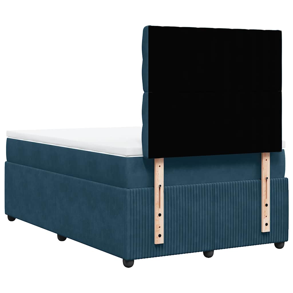 kontinentalseng med madras 120x190 cm velour blå