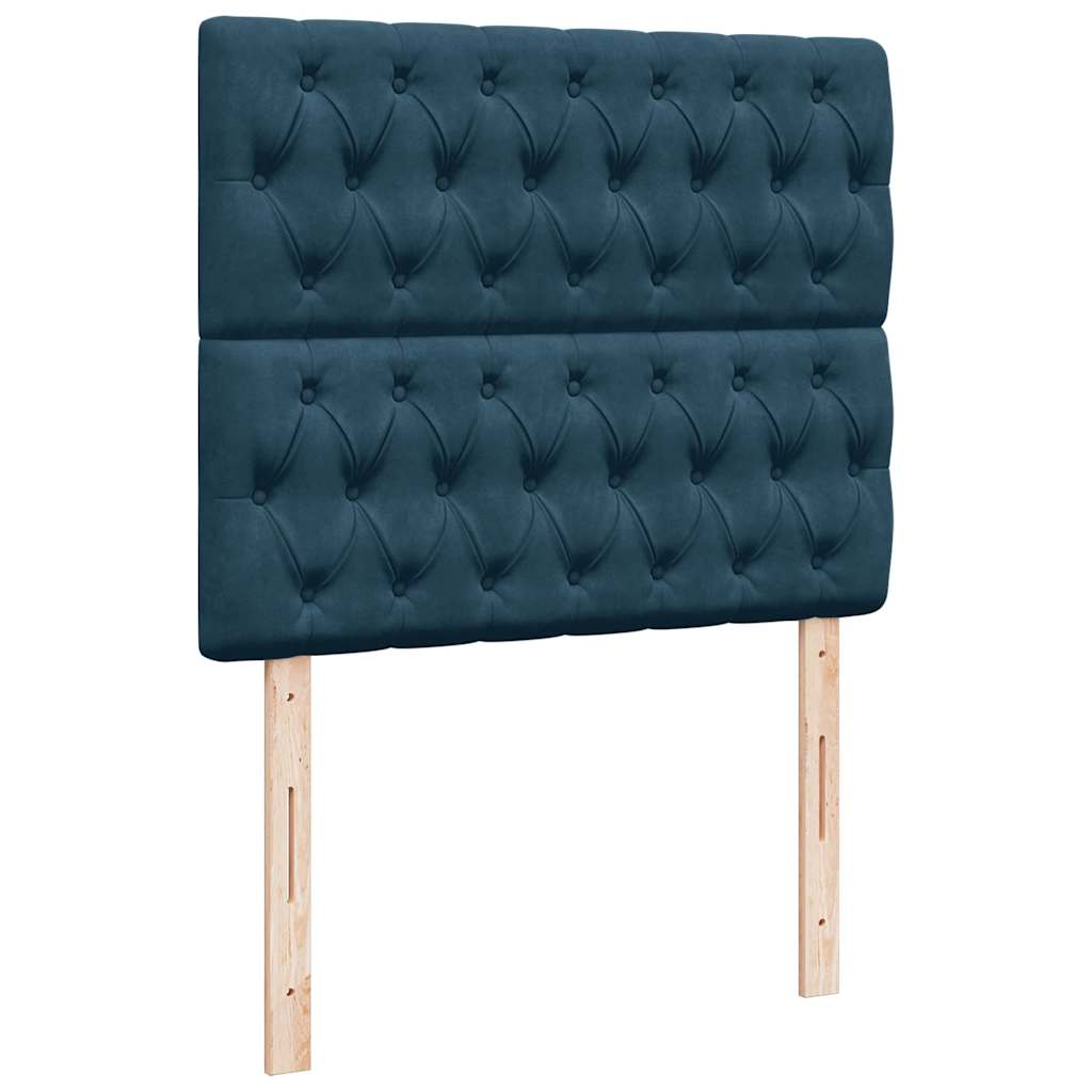 kontinentalseng med madras 120x190 cm velour blå