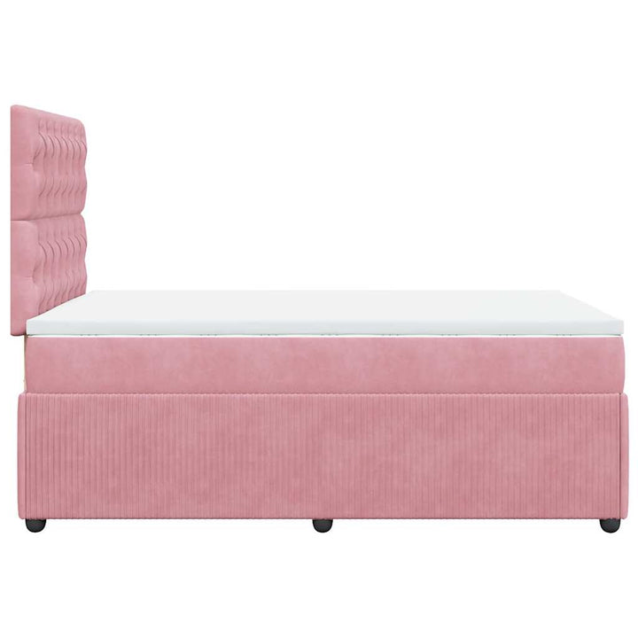 kontinentalseng med madras 120x190 cm velour lyserød