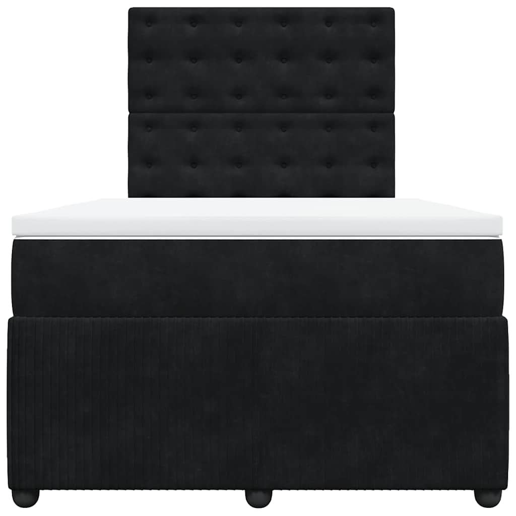 kontinentalseng med madras 120x190 cm velour sort
