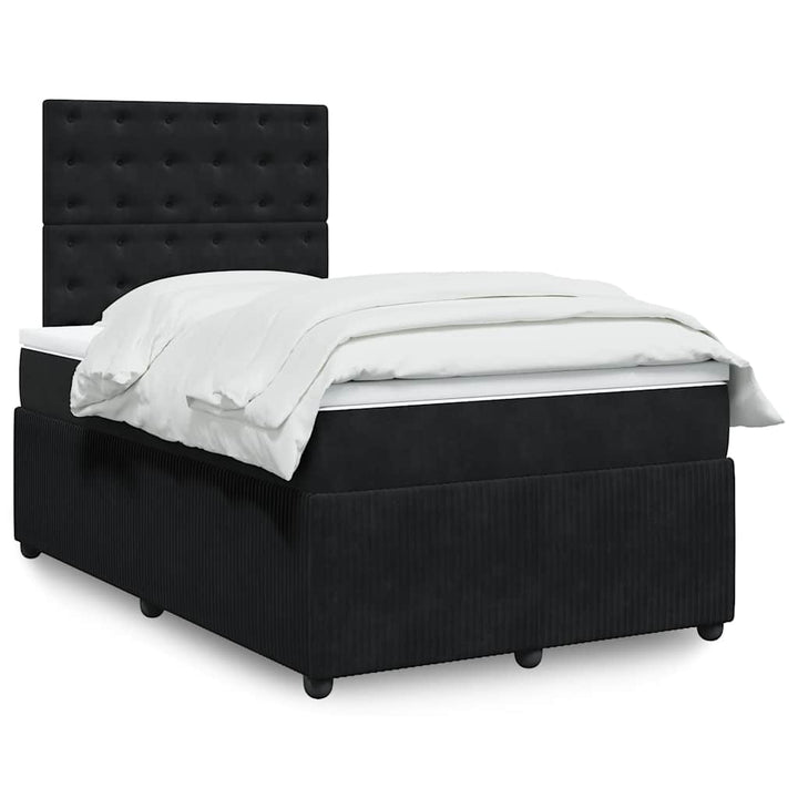 kontinentalseng med madras 120x190 cm velour sort