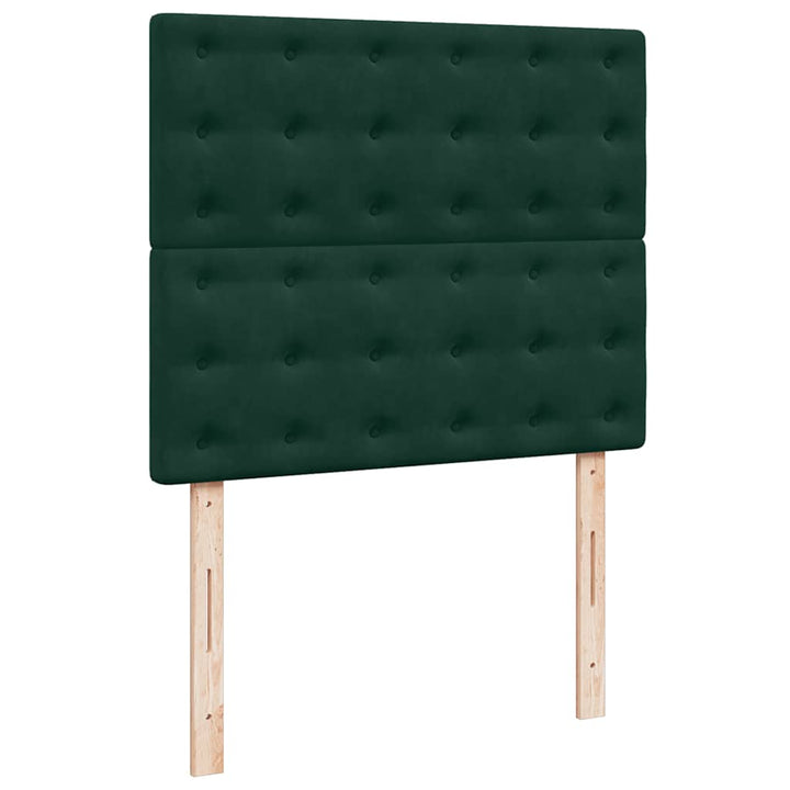 kontinentalseng med madras 120x190 cm velour mørkegrøn