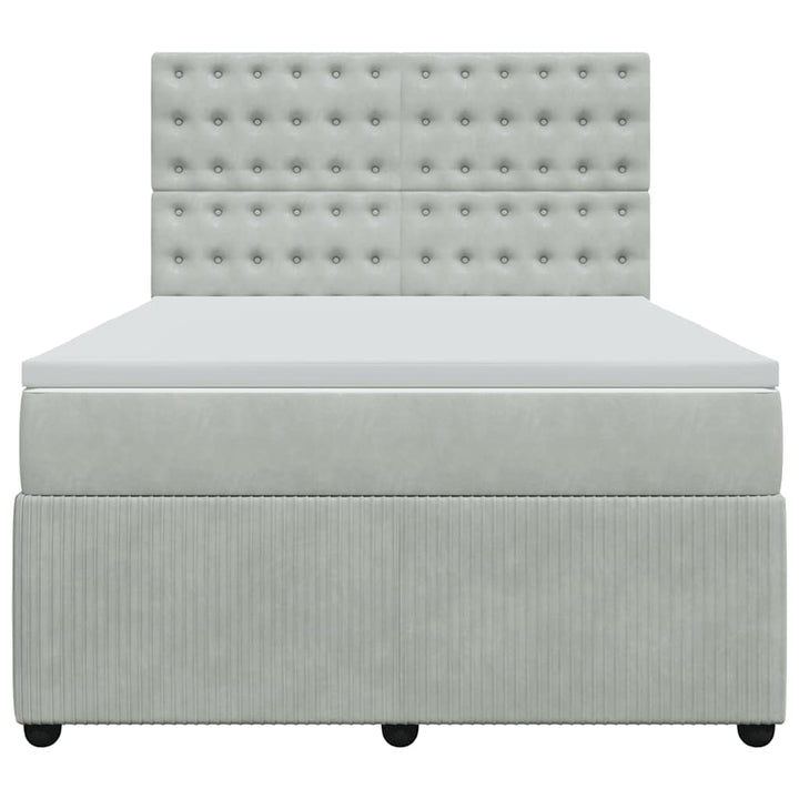 kontinentalseng med madras 140x200 cm fløjl lysegrå