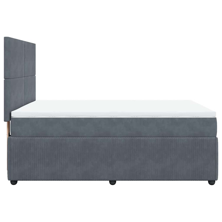kontinentalseng med madras 160x200 cm fløjl mørkegrå
