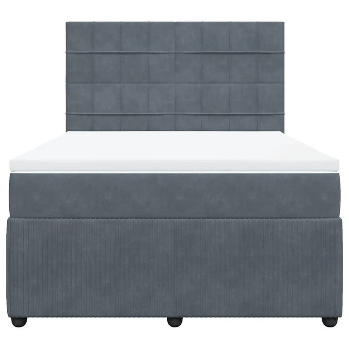 kontinentalseng med madras 160x200 cm fløjl mørkegrå