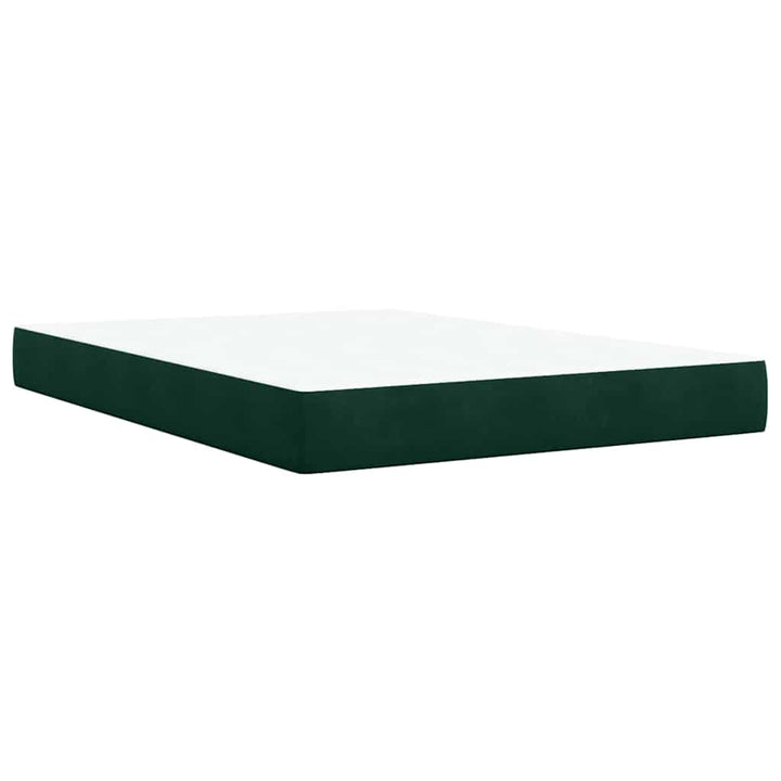 kontinentalseng med madras 160x200 cm fløjl mørkegrøn