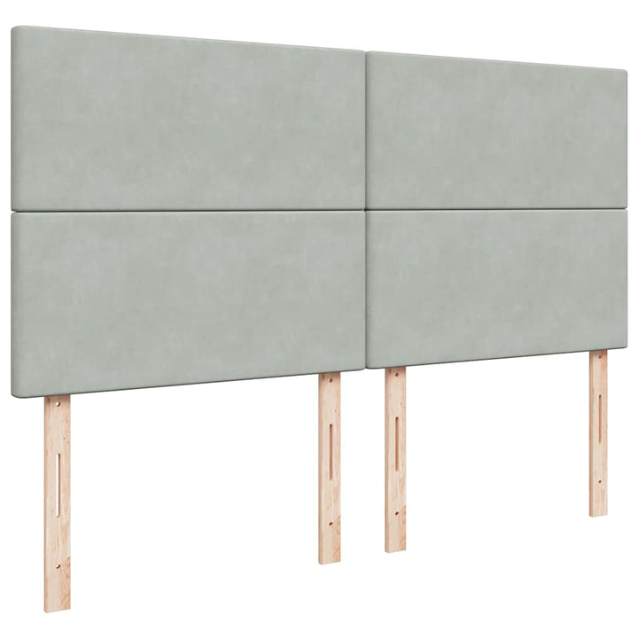 kontinentalseng med madras 180x200 cm fløjl lysegrå